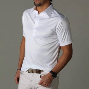 Men's White Performance Polo Shirt